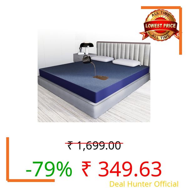 CareFoam 100% Waterproof Premium Cotton Mattress Protector | Breathable and Hypoallergenic Ultra Soft Fitted Bed Protector | Queen Size (Long) 75 x 60 Inch, Fits 10 Inch Blue | Longer Queen beds