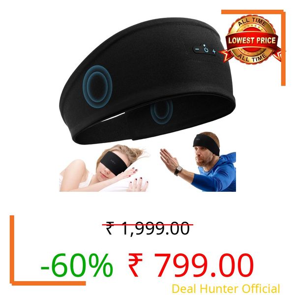 Sleep Headphones Bluetooth Headband for Side Sleeper, 17 Hours Playtime, Wireless Headband Headphones with HD Stereo Speakers for Workout,Running,Yoga, Ideal Gifts for Men, Women, Teens (MULTI COLOUR)