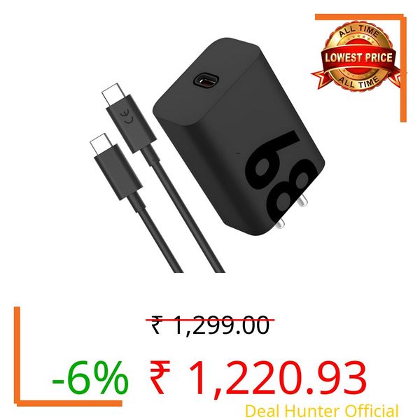 Original 68W Turbo Charging USB C Port Charger with C Type Cable for Motorola Edge 50 Pro 5G/ Edge 50 Fusion 5G/ Motorola razr 50/ Moto G85 5G/ Moto G (2025)