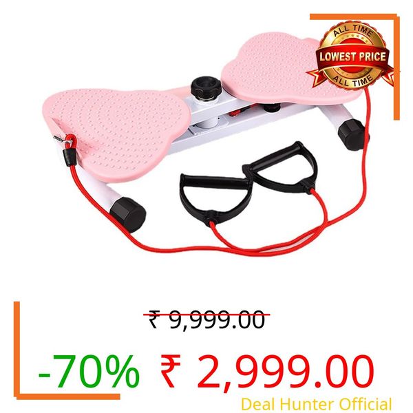 HARIVAR MART Elliptical Twister Stair Stepper Exercise with Resistance Band Helps in Weight Loss, Body Strength,Fitness Training Ideal for Men and Women Portable Cardio Home Gym Use