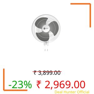 Orient Electric Wall 97 | High Speed Wall Fan for Home | 100% Copper Motor | 90 Degree Oscillation with Tilt Mechanism | 3 Speed Pull Cord | Thermal Overload Protection | Military Grade Guard | Grey