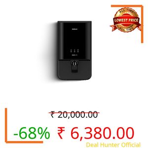 Havells Aquas Lite Water Purifier, UV + UF Purification, 4-stages, 7L Storage, Ideal for Municipal Water, Significant water savings, BIS Approved, Black