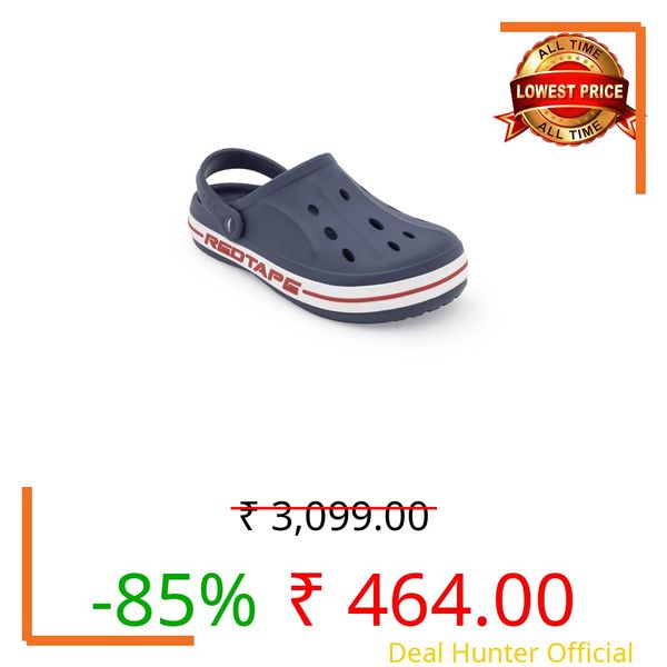 Red Tape Men's Clogs | Lightweight Casual Sliders Navy