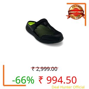KazarMax Men Summer Breeze Black/Neon Green Mule -10 UK