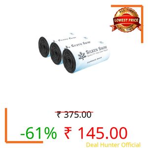 Silken Snow Garbage Bags Medium Size, 19x21 Inches, Biodegradable Dustbin Bags Medium, Polythene Trash Bag For Home, Office, Kitchen, Restaurants, Plastic Dust Bin Cover, 30 Bags Per Roll (Pack of 3)