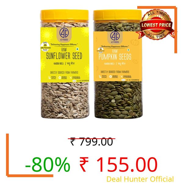 41 Foods Premium Dry Fruits Combo of Pumpkin Seeds and Sunflower Seeds | 200 g (100g x 2)
