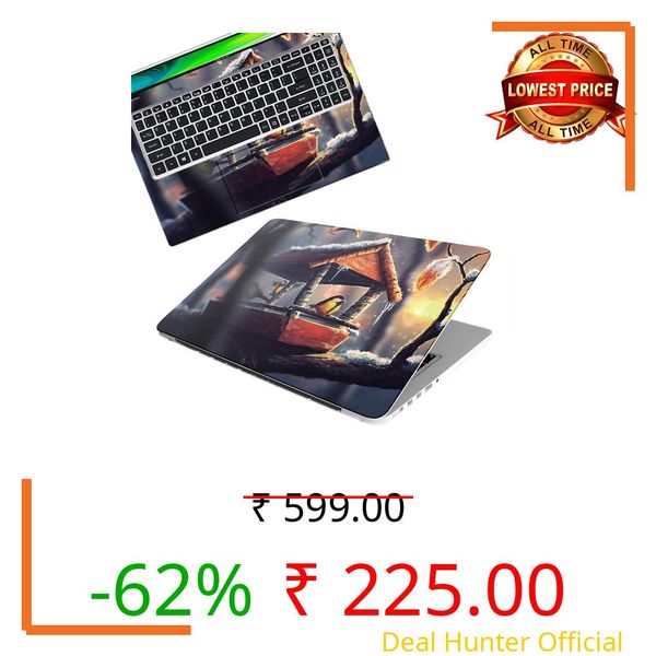 Galaxsia DSGN 584 Full Body Laptop Skin Bubble-Free| Laminated & Removable | HD Quality Sticker for Laptops Upto 15.6 Inches Compatible with Hp/Dell/Acer/Lenovo/Asus etc