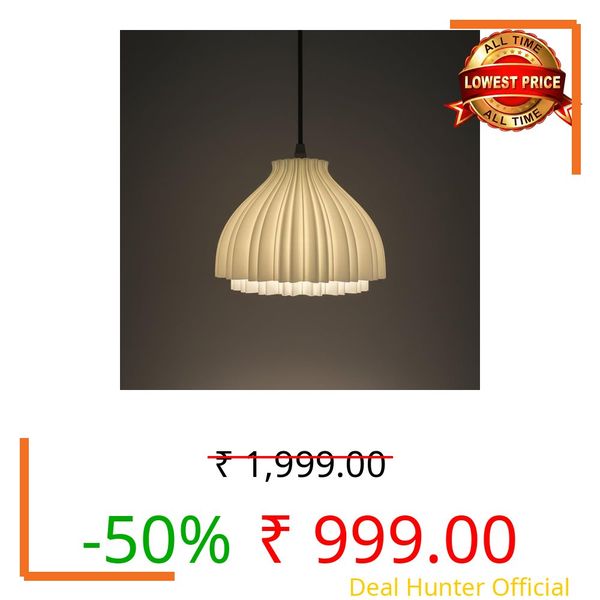 Pendant Lamp 3D Printed for Home Decoration | Hanging Ceiling Light for Bedroom, Living Room, Dining Space | Stylish Modern Lamp for Ambient Lighting and Interior Design (LotusCrest)
