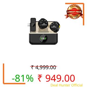 GADGETSWEAR Q8 Dual Wireless Lavalier Microphone with LED Display Case, Noise Cancelling Lapel Microphone for YouTube, Vlogging, Recording, Plug & Play for iPhone, Android