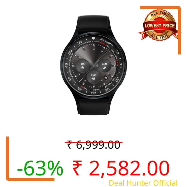 Newly Launched ProWatch Xtreme with Enhanced Fitness Features - 1.43" AMOLED AOD Display | Inbuilt GPS, Altimeter, Barometer & Compass | Body Energy Features| Corning Gorilla Glass 3 (Silicone)