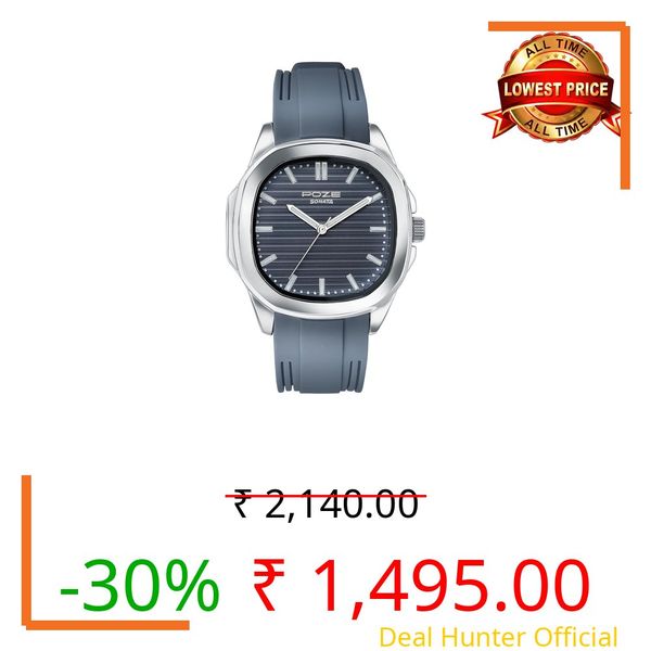 Sonata Shore Splash Quartz Blue Square Dial Men's Watch | Leather Material | Multi Color Band - SP70069SL01