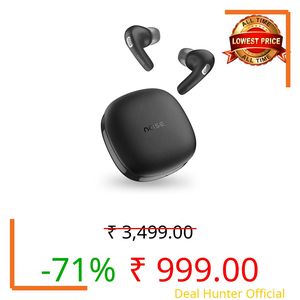 Noise Newly Launched Buds E1 in-Ear Truly Wireless Earbuds with Pebble Grain Design, 35H of Playtime, Quad mic ENC,10mm Driver, Low Latency, BT v5.3 (Charcoal Black)