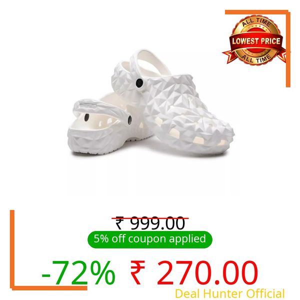 Clogs for Men | Adjustable Back Strap Stylish Non-Slip Walking Casual Sandals | Waterproof & Everyday Mules Flip-Flop For Men's & Boy's (White, UK Footwear Size System, Adult, Men, Numeric, Wide, 9)