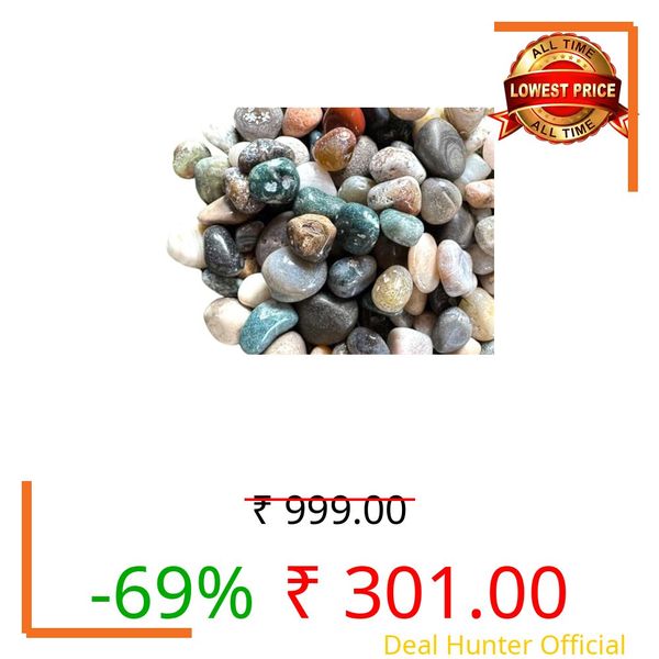 Garden Art Mixed Polished Pebbles | Glossy Finished River Stone Best for Home Decor, Garden Landscapeing, Tree Surrounding, Vase Filler, Fish Tank and Aquarium (Mixed Small, 2KG)