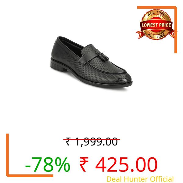NARKI Men's Black Loafers for man – Stylish Slip-On Formal Shoes 603 BLK 8