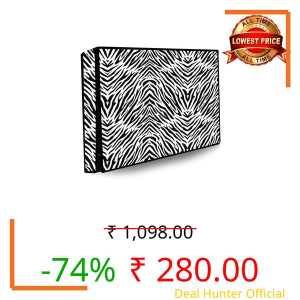 Mahal Creation PVC Printed LED TV Cover 40 Inch, Waterproof and Dustproof Cover with Transparent Polythene Layer Suitable for All Brands Led Tv (Zebra Black)