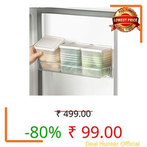 Refrigerator Storage Containers with Lids, 3-Pack, Clear Plastic Organizer Bins for Fridge