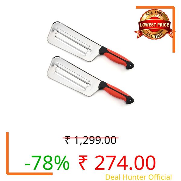 2 Pcs Stainless Steel Vegetable Cutter ，Cabbage Shredder ，Upgraded Double-Layer Slicer for Sauerkraut, Kitchen Knife with Sharp Blades for Slicing, Grating & Shredding (2 Pcs-Black-Red)