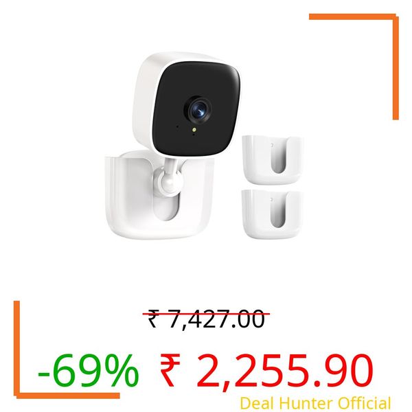 Adhesive Tapo Camera Mount,Fit for Tapo Link Indoor Security Camera C100 /C110 ,No Drilling Mount Holder,No Damage to Surface Mounting Bracket (Tapo Link Cameras is Not Included) White,2Pack