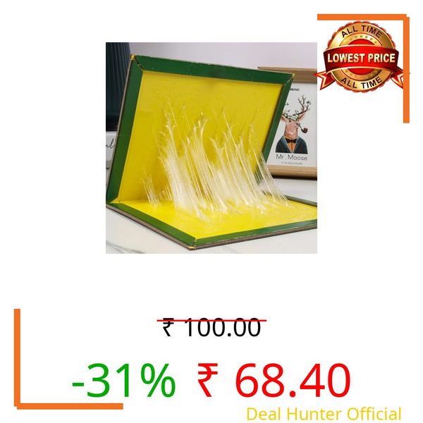 Green/Yellow Sticky Insect Trap (Green/Yellow, 6.5 x 8 Inch, Big Size) - (Pack of 1)