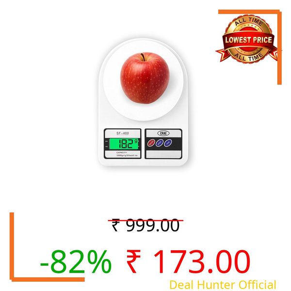 CRAE SF-400 Digital Kitchen Weighing Scale | 10Kg x 1g Precision | 1 year (6+6 months) warranty | Food Scale with LCD Display for Cooking, Baking, Meal Prep & Healthy Diet | (White)