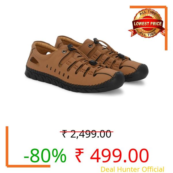 FREEMO Tan Fisherman Sandal for Men – Comfortable|Durable and Stylish Sandal for Everyday Wear Casual Sandals 9