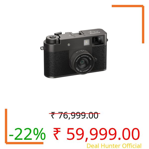 Fujifilm X Half 17.7MP 1 inch CMOS Sensor with 10.8mm f/2.8-11 Lens|Retro Style mirrorless Compact Travel Camera|2k vlogging for Street/Lifestyle - Charcoal Silver