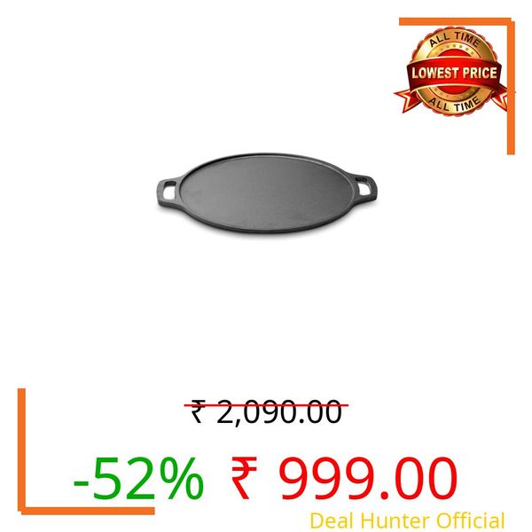 VAYA HauteChef Cast Iron Dosa Tawa, 30 cm, Pre-Seasoned & Naturally Non-Stick, 100% Pure & Toxin-Free, for Induction, Gas, All Stovetops, Heavy Duty for Dosa, Uttapam, Pesarattu, Cheela and More