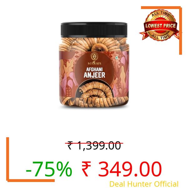 Ecoeats Afghani Dried Figs 500 gm | Natural Sweet & Soft Anjeer for Juice | Rich in Iron, Fiber, Calcium & Vitamins | Premium Quality