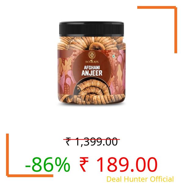 Ecoeats Afghani Dried Figs 250gm | Natural Sweet and Soft Anjeer for Juice | Rich in Iron, Fiber, Calcium & Vitamins | Premium Quality