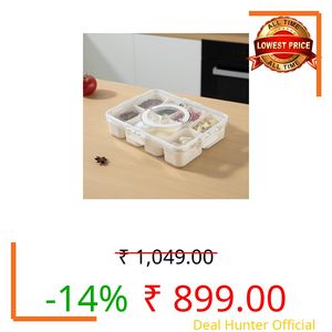 HOKIPO Fridge Storage Containers with 8 Partition – BPA Free Plastic Food Storage Containers for Refrigerator & Freezer | Fresh Vegetable Crisper Box & Kitchen Storage Set (AR-6105)