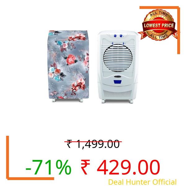 MAHAL CREATION Printed Cooler Cover Suitable For Bajaj DC 55 DLX 54L Desert Air Cooler Waterproof, Dustproof, Size (HxWxD) 111X45X67Cm, Grey.