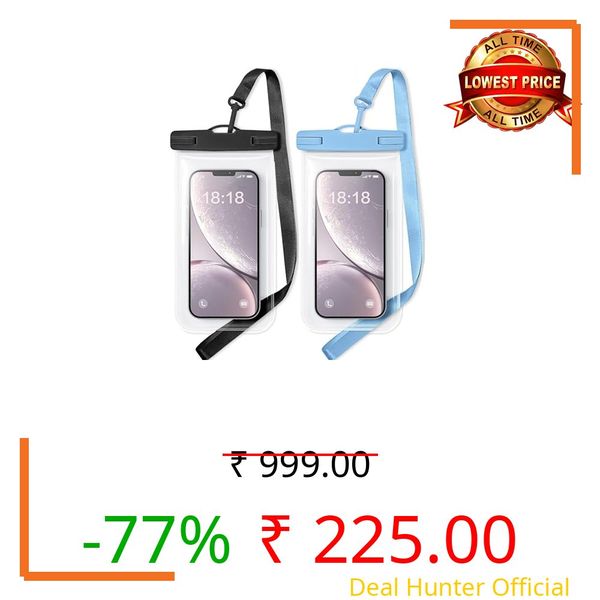 Criyar 1/2 Pack Waterproof Phone Pouch Compatible with iPhone 17 16 15 Pro Max & Galaxy S24+/S23 7in Waterproof Phone Case, IPX8 Beach Travel Must Haves, Beach Essentials, Black and Blue, 2 Pack