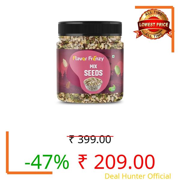 FLAVOR FRENZY Premium Mixed Seeds – 7 in 1 Super Seed Mix of Sunflower, Pumpkin, Flax, Watermelon & Chia Seeds (250Gm)