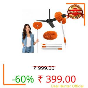 Maxoshine Fan Cleaning Mop with Long Rod-Microfiber Ceiling Fan Cleaner and Duster-Foldable Spider Web Cleaner Stick-Fan Cleaner Brush Long Handle Dust Cleaner for Home