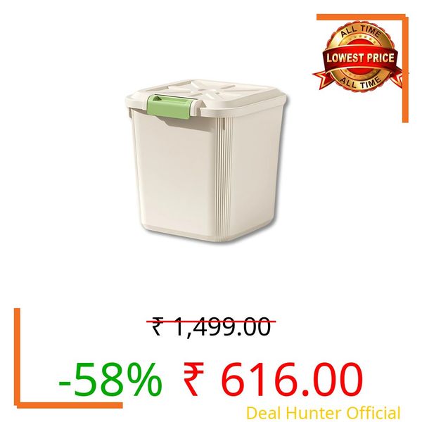 HoopVool® Airtight Rice, Grain, Flour Storage With Scoop, Dry Food, Snacks, Sugar, Baking Supplies, BPA Free- Pet Food Storage Container, Dog Cat Birds Food Bin (10KG - Medium)