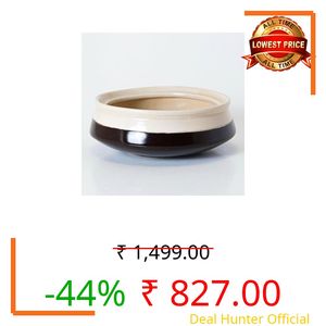 KALAKRITI Ceramic Brown Painted Glossy Donga | Dahi Handi | Serving Pot | Biryani Donga | Sauce Pot | Curd Setter | Dining Tableware Capacity - 500ML (2)