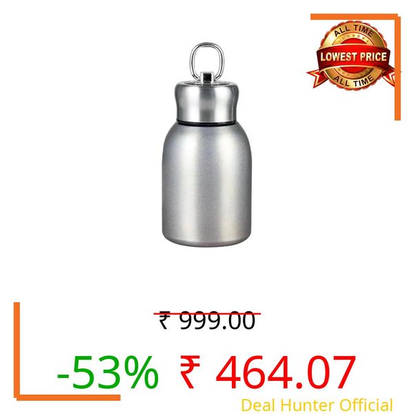 DIGALI Personalized Mini Insulated Water Bottles,Stainless Steel Water Bottle Small Portable Water Bottle Tumbler Vacuum Cup for Boys, Girls, School, Office, Camping (Silver 300 ML 1)