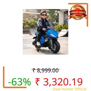 Toyzone Speed Electric Bike (Blue) | 6V Rechargeable Bike with 4.5Ah Battery | LED Lights, Music, MP3/USB/BT | Smooth Acceleration | 6M Battery Warranty | Age 2-8 Years, Upto 35 kg