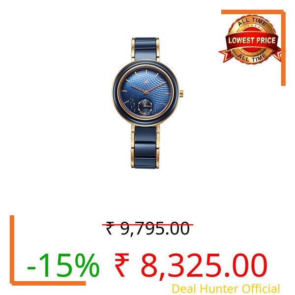 Fastrack Oceanyx - Ceramic Quartz Blue Round Dial Women's Watch | Brass Solid Links Material | Multi Color Band - 6315KD01
