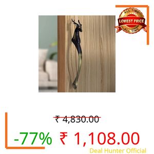 Plantex 16-inches Door Handle for Main Door/Heavy Duty Deer Shape Handles/Pull Push Antique Door Handle for Home/Hotel/Office- Pack of 1 (285-Brass Antique) - 3 Years Warranty