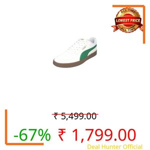 PUMA , Unisex-Adult, Court Curves, White-Archive Green-Gum, Sneaker, 8UK, (40608801)