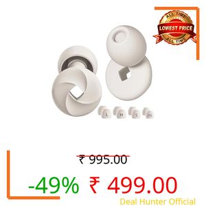 YomauiYee 1 Pairs Ear Plugs For Sleeping Noise Cancelling,Earplugs For Swimming,Rave,Work,Motorcycle,Sleep Snoring,Airplanes,High-Fidelity 16 Silicone Reusable Ear Tips In XS/S/M/L 24dB-33dB (White)