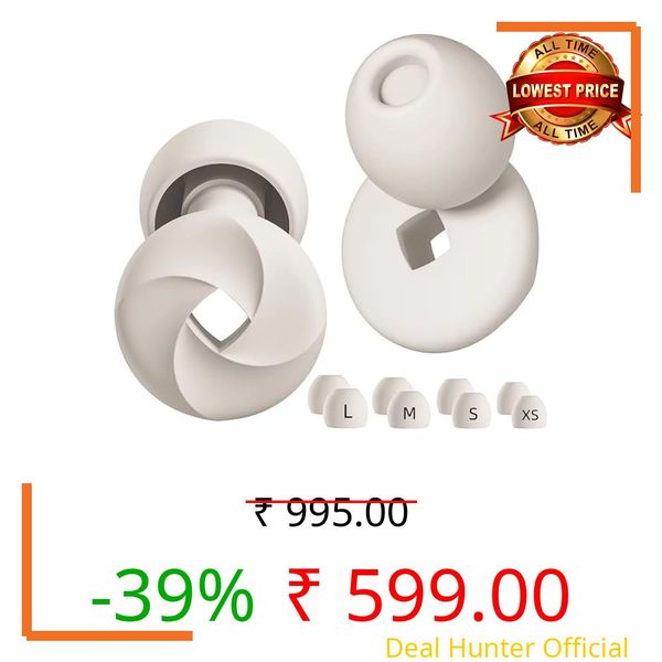 YomauiYee 1 Pairs Ear Plugs For Sleeping Noise Cancelling,Earplugs For Swimming,Rave,Work,Motorcycle,Sleep Snoring,Airplanes,High-Fidelity 16 Silicone Reusable Ear Tips In XS/S/M/L 24dB-33dB (White)