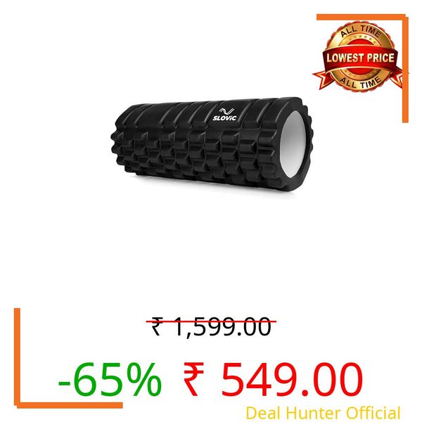 SLOVIC Foam Roller for Back Pain [33 CM] | Deep Tissue Massage and Body Pain High Density Foam Roller for Exercise in Gym, Home Back Roller for Muscle Recovery Massage Roller for Stretching | Black
