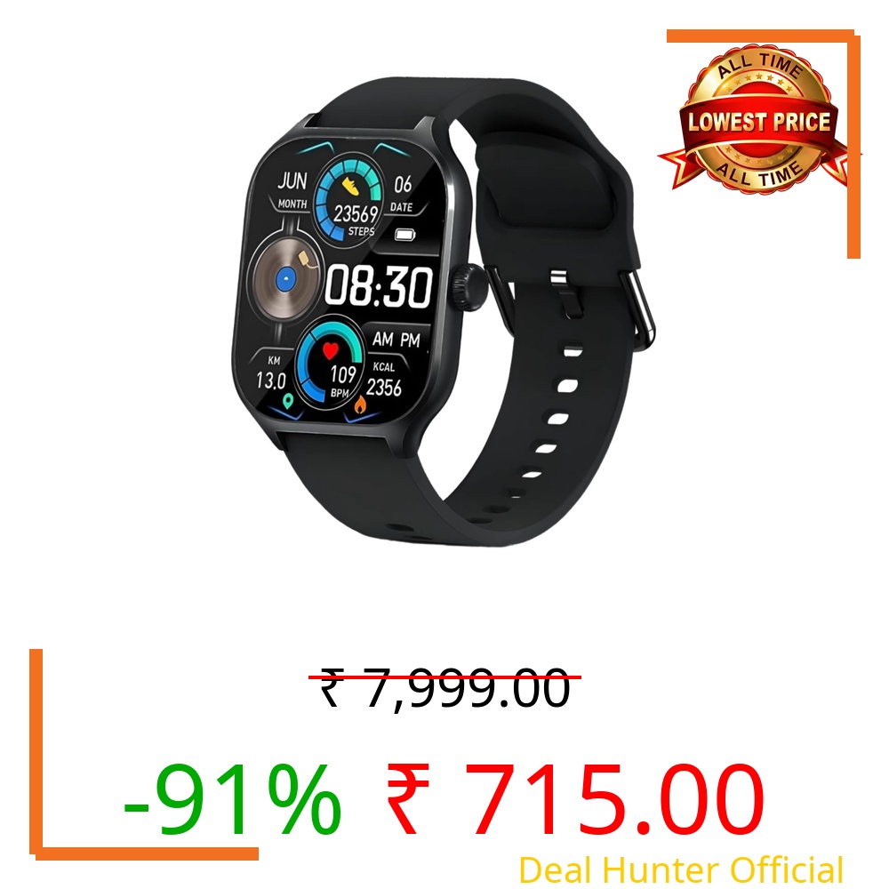 PerfX H9 Smart Watch with 2.01" TFT Display, Bluetooth 5.0, 100+ Sports Modes, Heart Rate & SpO2 Monitor, Call & Message Alerts, IP67 Waterproof, Compatible with Android&iOS (H9 SMARTWATCH, Black)