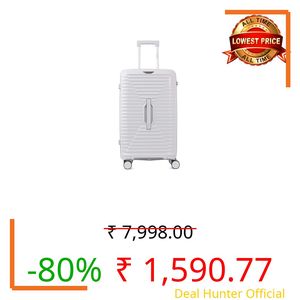 Wildcraft Keystone 8 Wheel Polycarbonate Travel Luggage Lightweight Antitheft Zipper Trunk Style Stylish Luggage,Light Grey