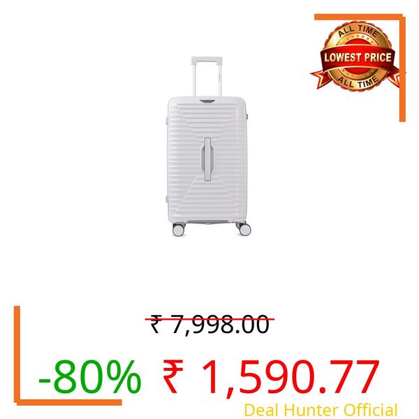 Wildcraft Keystone 8 Wheel Polycarbonate Travel Luggage Lightweight Antitheft Zipper Trunk Style Stylish Luggage,Light Grey