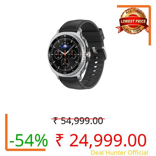 Samsung Galaxy Watch8 Classic (46mm Bluetooth, Black) with 3nm Processor | Dual GPS | Sapphire Glass & Stainless Steel | 5ATM & IP68 | BP, ECG, IHRN & Vascular Load Monitoring | Anti-oxidant Index