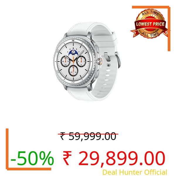 Samsung Galaxy Watch8 Classic (46mm LTE, White) with 3nm Processor | Dual GPS | Sapphire Glass & Stainless Steel | 5ATM & IP68 | BP, ECG, IHRN & Vascular Load Monitoring | Anti-oxidant Index